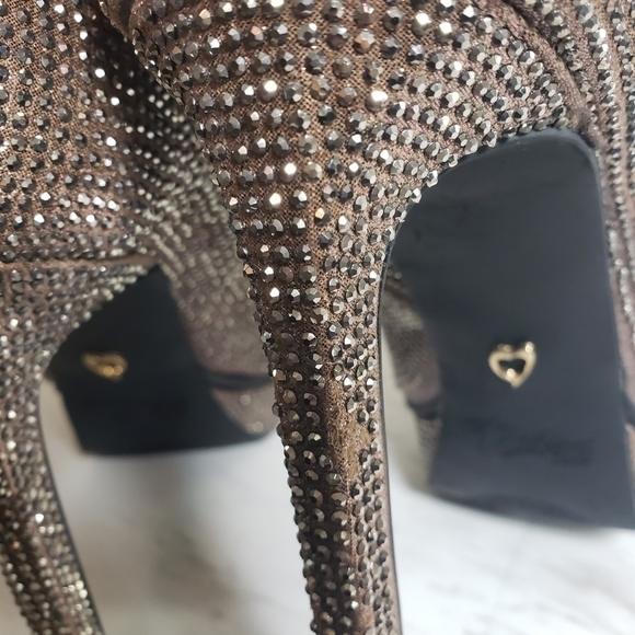 Thalia Sodi Joey Pewter Bling Closed Toe Platform Stiletto Heels Sz 7M - Picture 13 of 16